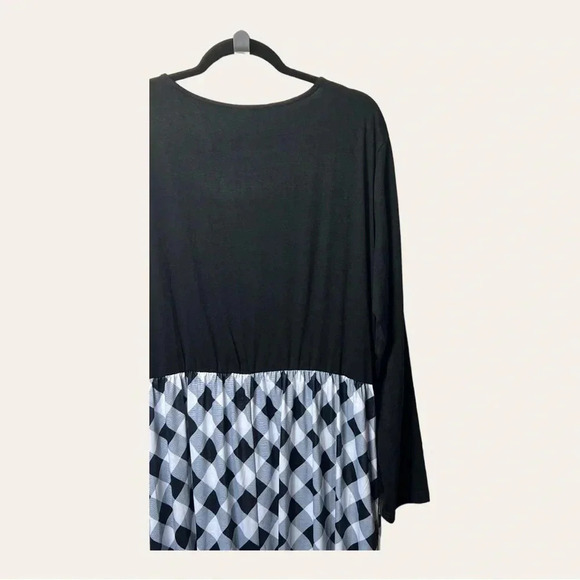 1082. MEROKEETY FASHION MAXI DRESS WITH LONG SLEEVES SIZE 2XL BLACK/WHITE - Picture 7 of 9